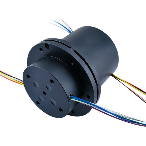 10-way 5A Flange-Mounted Slip Ring with Aluminum Alloy Housing for 250 RPM Rotation