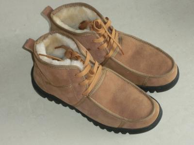 Rubber Sole Winter Sheepskin Snow Boots Shearling Lined For Womens