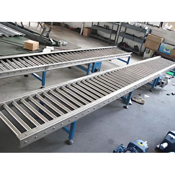 Belt Speed 0-10 m/min Roller Conveyor Line for Green Factories Frame Width 500 mm Customized