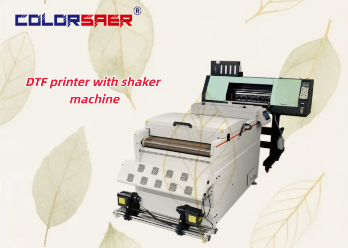 Factory price SAER 24 inch large format DTF printer with powder shaker all-in-one mchine directly print on PET film