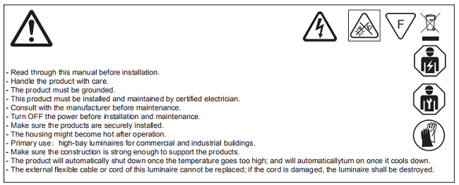 150LM/W 100W LED High Bay Down Light Hook Mount Type With 90°Beam Angle Lens