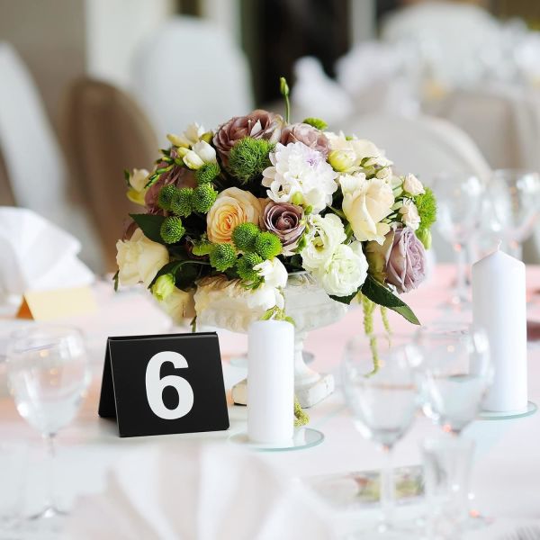 Black Acrylic Table Number 1 20 25 30 Double Sided Digital Wedding Reception Restaurant Party Banquet Logo