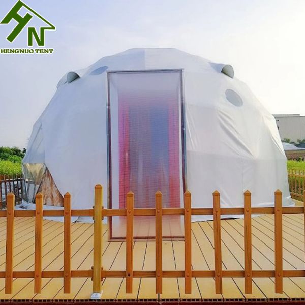 Customized Glamping Hotel Geodesic Dome Tent Sun Shelter Fire Resistant