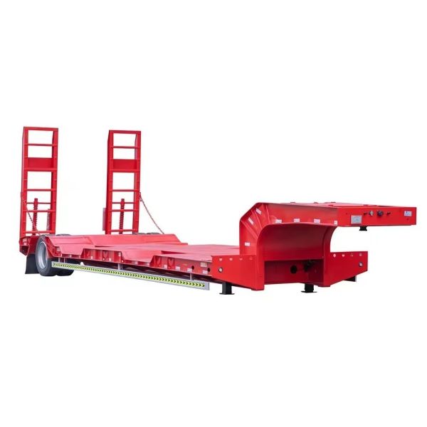 Heavy Duty 3 Axle 60t Goose Neck Removable Lowbed Truck Trailer Detachable Lowboy Trailers