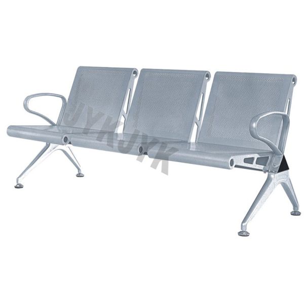 Chaise d'attente d'hôpital ergonomique 3 places en acier enduit en poudre