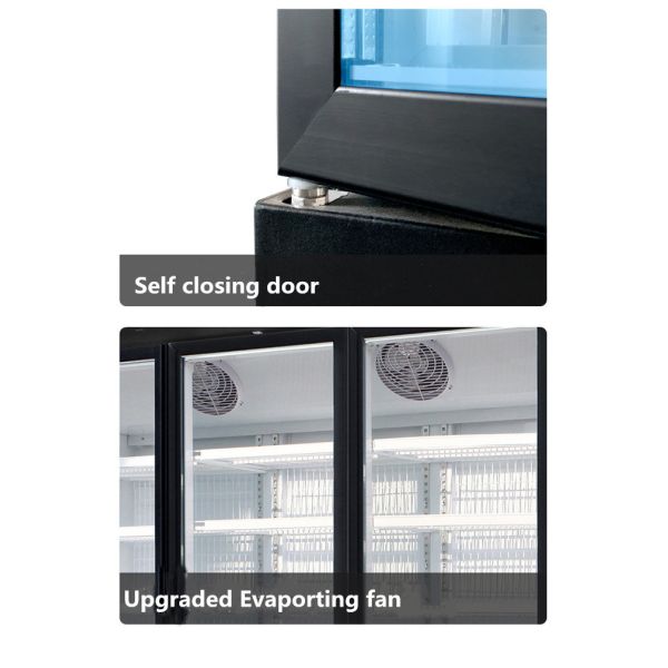 Double Door Commercial Restaurant Refrigerator 1350W Anti Collision