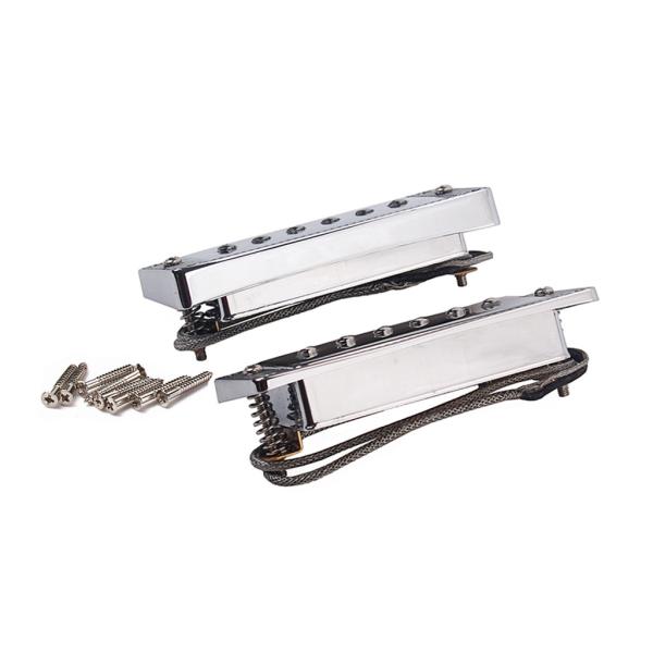 Mini Humbucker Pickups Set com Alnico 5 Magnet Silver Color Cloth Covered Output Line