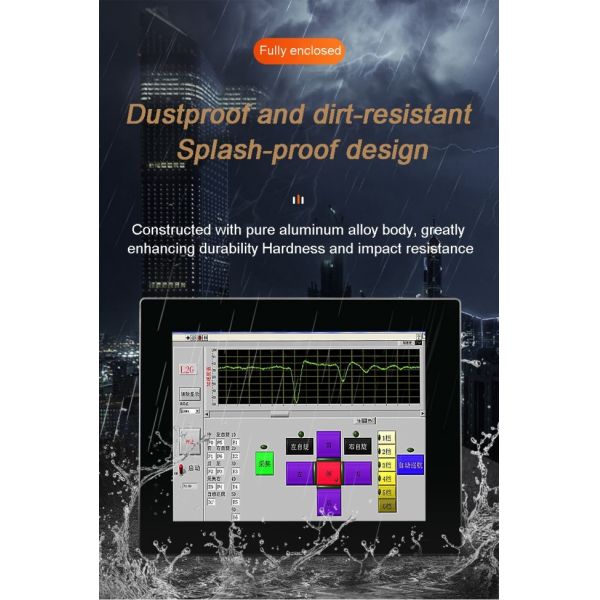 Embedded 15.6'' Capacitive IPS TouchScreen Display with IP68/69K Waterproof Industrial Fanless Monitor Panel Pc