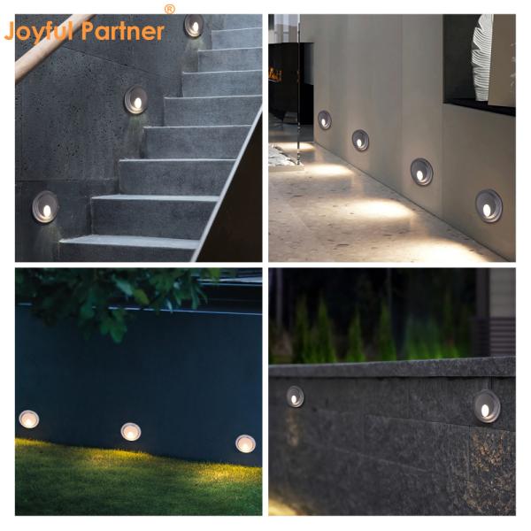 Lâmpadas LED de parede em recessos para exteriores IP65 Lâmpadas LED de alumínio à prova d'água para escadas