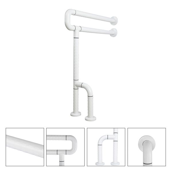 Relle RL-U1854 U-Type Double-Layer Toilet Grab Bar - Anti-Collision Antibacterial for Hospital/Nursing Home (Customizable)