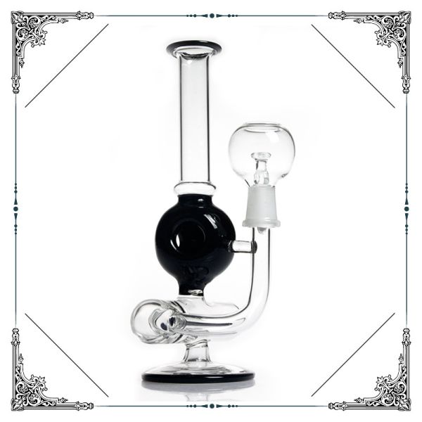 Black Skull Glass Water Pipe Glass Pipe Dab Oil Rigs With Inline Percolator Hookah