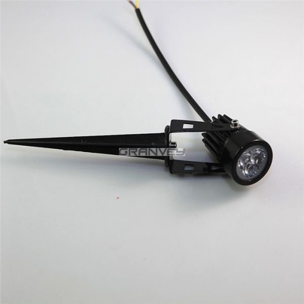 3W High Brightness Solar LED Garden Lights Black Aluminum IP65 Outdoor Flat Shape