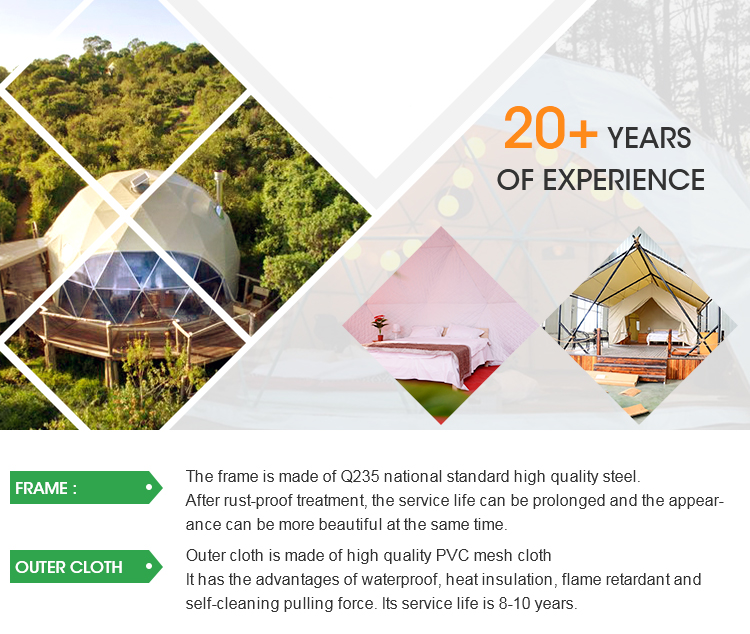 OEM ODM Китайский производитель Лично настраивает PVC Glamping Dome Tent Outdoor