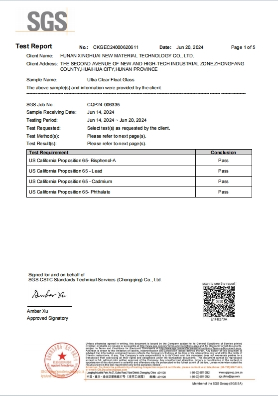 Hunan Xinghuai New Material Co., Ltd Certifications