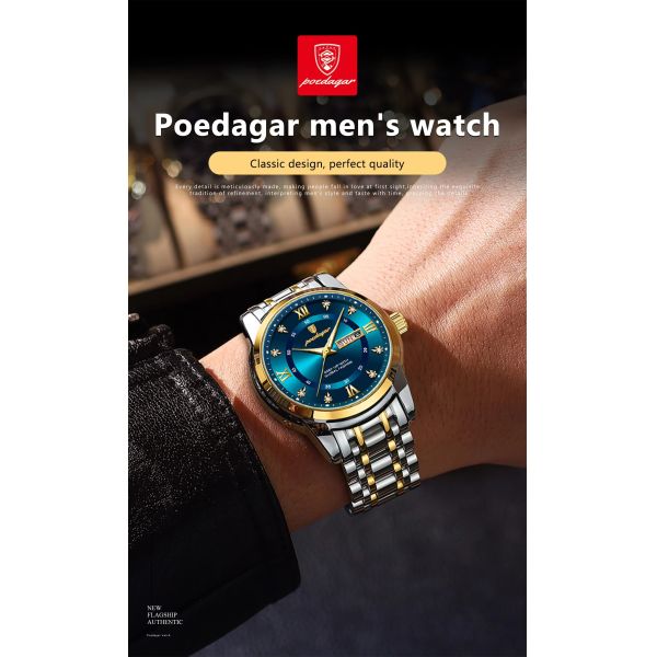 Monochrome Chrono: The Executive Watch In Deep Midnight Blue & Forest Green