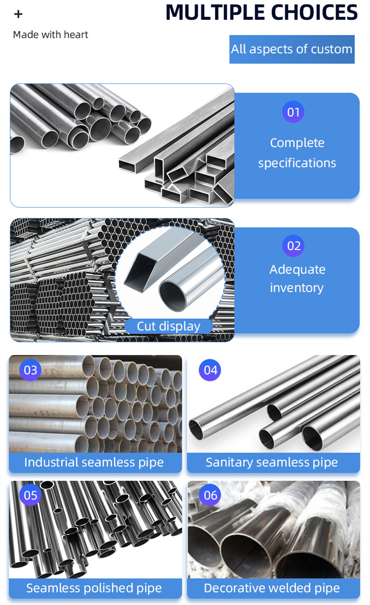 Pickling Seamless Stainless Steel Pipe ASTM 201 304 316 316L 430 Grade mirror Polished