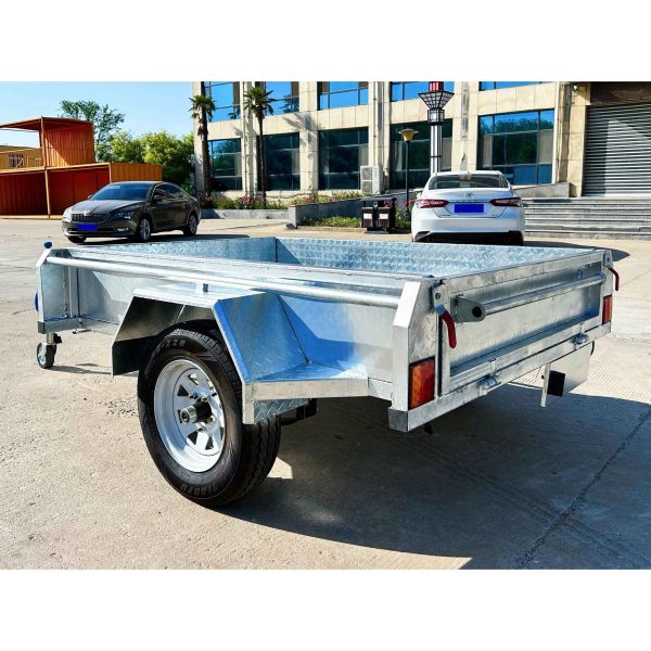 6x4 Single Axle Box Trailer with Hot-Dip Galvanized Silver Finish and 750kg ATM Tilt Feature