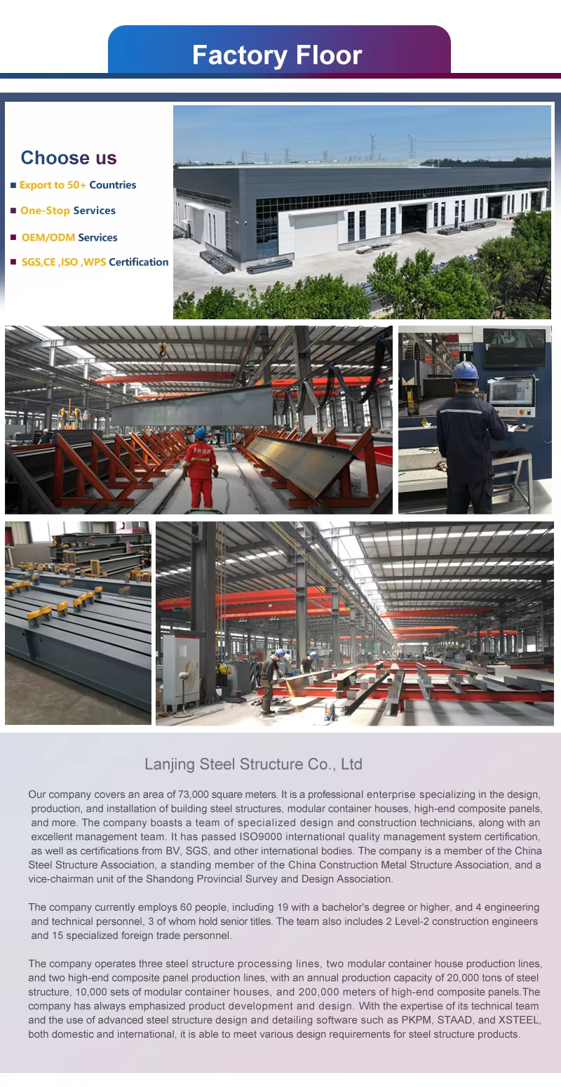 Earthquake Resistance Steel Structure Workshop 1200m2 With Large Span Design