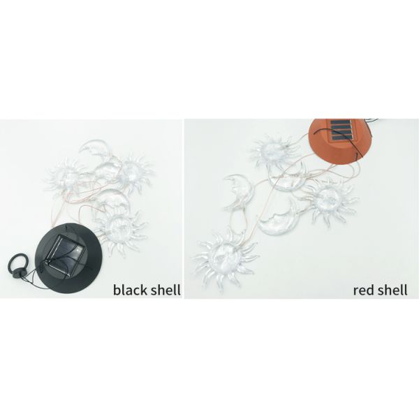 Sun Moon Solar Lights Colorful Wind Chimes for Garden Waterproof Seven Colors Gradient