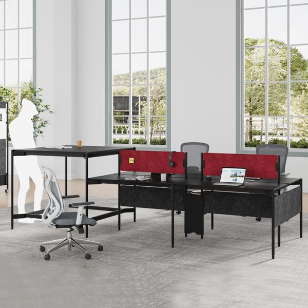 Rouge Noir Bureau de bureau de 6 personnes Bureau de bureau BS-W101