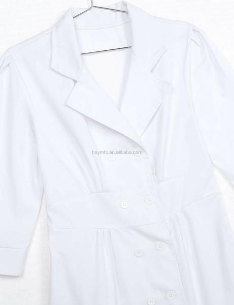Comfortable Morden Designed Medical Lab Coat Woven Fabric For Women