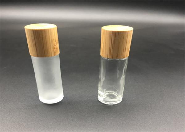 5ml 10ml XFRB-015 Glass Roller Bottles With Bamboo Cap Stainless Steel Ball