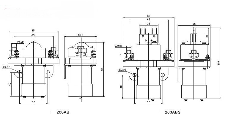 12V 24V 36V 48V DC Contactor Relay 50A 100A 200A 400A For Car Train UPS Electric Forklift