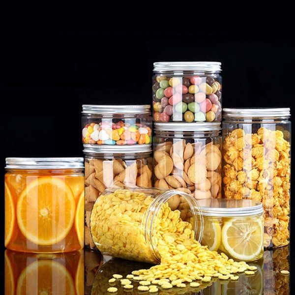 Customizable Transparent PET Plastic Containers Jars with Lids