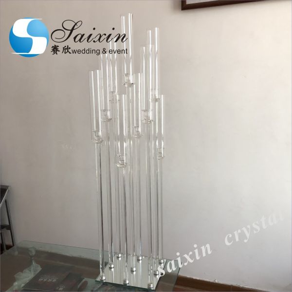 ZT-323B wholesale tall black metal 10 arms candlestick for wedding table centerpieces