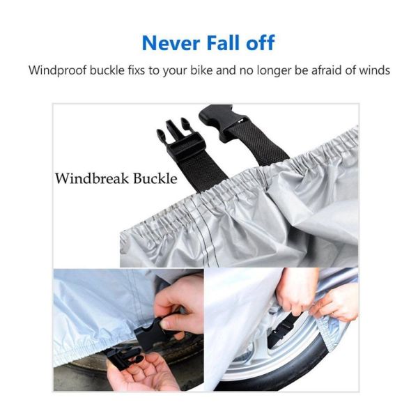 Weatherproof Polyester Outdoor Motorcycle Cover With Full Bottom Elastic Hem