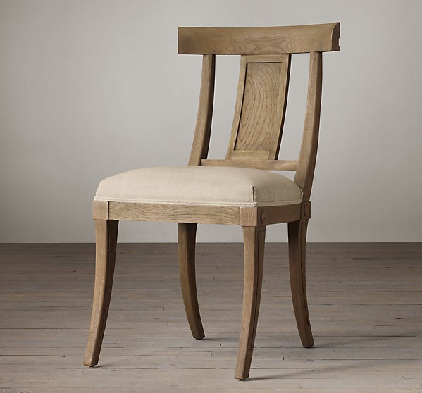 French country style solid wooden back chair event dining chair with linen fabric upholstered dining chair