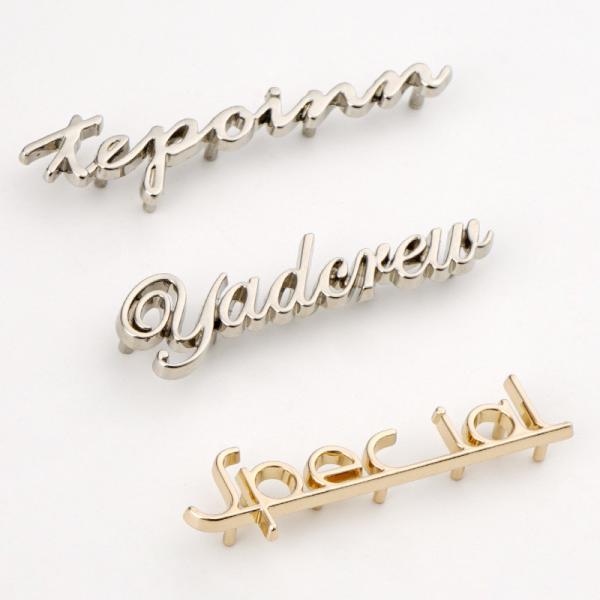 Custom Small Metal Logo For Wallet Nickel Gold Plated Customized Color Letters Plate