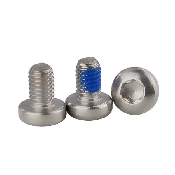 Pan head Torx slot full threaded nylon glue patched machine screws