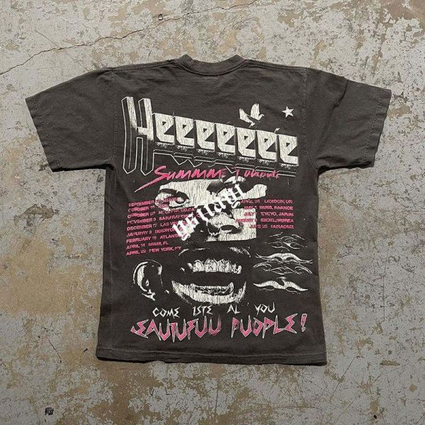 Custom Logo Printing T-shirts 220gsm Cotton T Shirts Heavyweight Oversized Screen Printed Crew Neck Tshirts Men