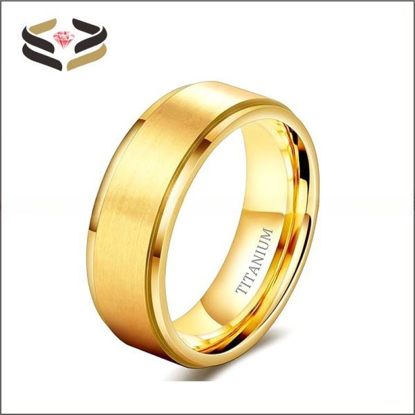 Gift Gold Black Titanium Wedding Band Matte Finished 4mm 6mm 8mm For Men Women