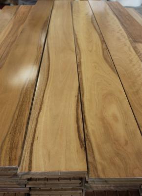 Pacifique a repéré le plancher solide de bois de construction de gomme, surface douce avec la couleur naturelle