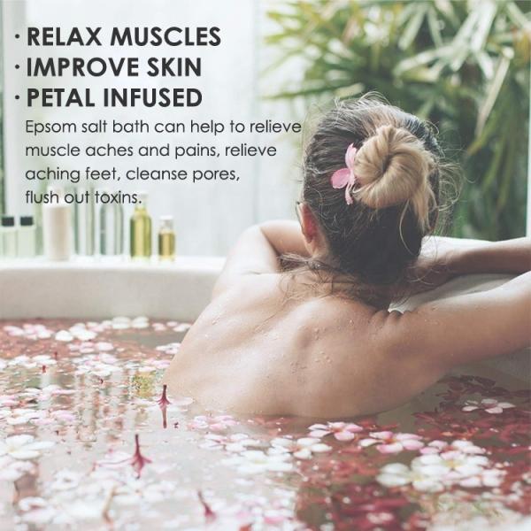 Organic Vegan Pink Sea Salt Bag , Relaxing Healing Detox Spa Crystal Soak Bath Salt