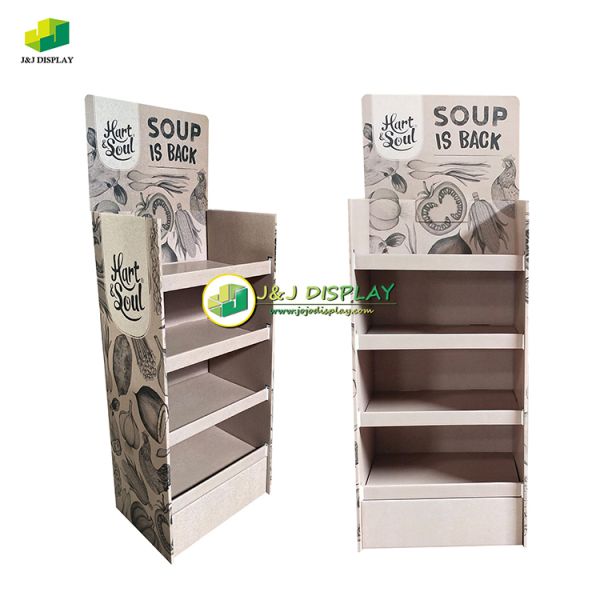 Foldable Paper Display Stand Floor Display Unit For Supermarket Seasonings