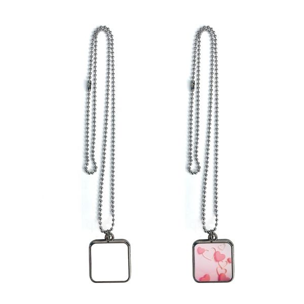 Sublimation Blank Necklace Custom Aromatherapy Essential Oil Diffuser Hollow Pendant Sublimation Necklace