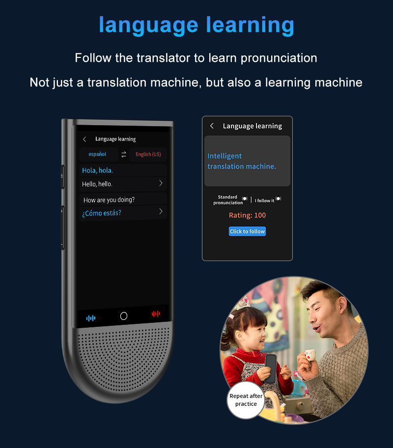 4G Simcard 2 Way Voice Translator Real Time Language Translation Device 148 Languages