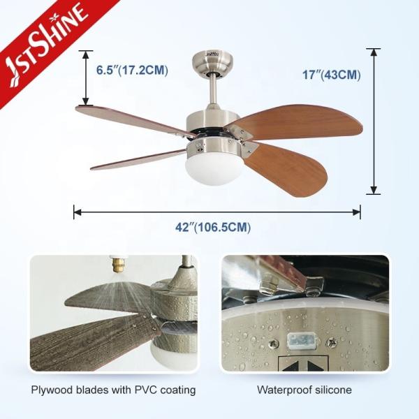 110-240V/50Hz-60Hz Voltagem de entrada LED Ventilador de teto exterior com 3 velocidades e classificação IP42