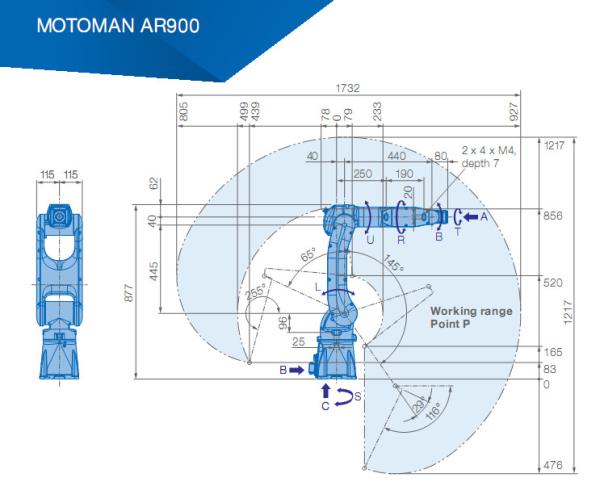 AR900 Used Yaskawa Robot For Arc Welders 7kg Payload 927mm Arm Welding Robot