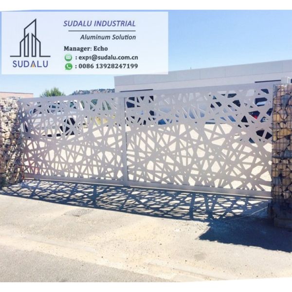 SUDALU Customized Pattern Laser Cut Decoration Aluminum Panel Fence/ Gate Metal Perforated Panel