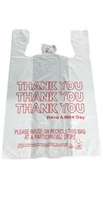 Thank You T-Shirt Bags (350 Count), Plastic - Bulk Shopping Bags, Restaurant Bag - T-Shirt Plastic Bags in Bulk - (11.5