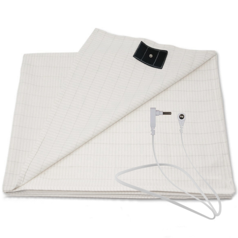 New Lifestyle Customized White/Grey Silver Fiber Cotton Bed Sheet Sets Grounding Earthing Friendly Electric Earth Safety