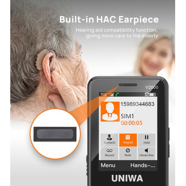 2.4 pulgadas IPS pantalla teléfono móvil para ancianos 1700mAh batería teléfono móvil de edad avanzada