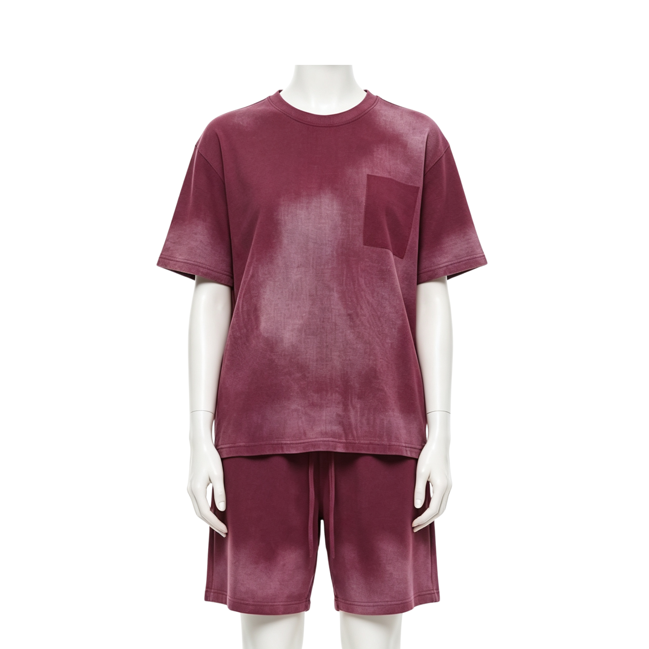 Gradient Spray Custom Print Tee Oversized Waffle T Shirt Spray Wash