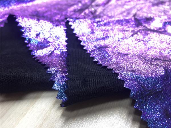 Anti - Mildew Garment Leather Fabric 54 Width Purple Color Customized Printed