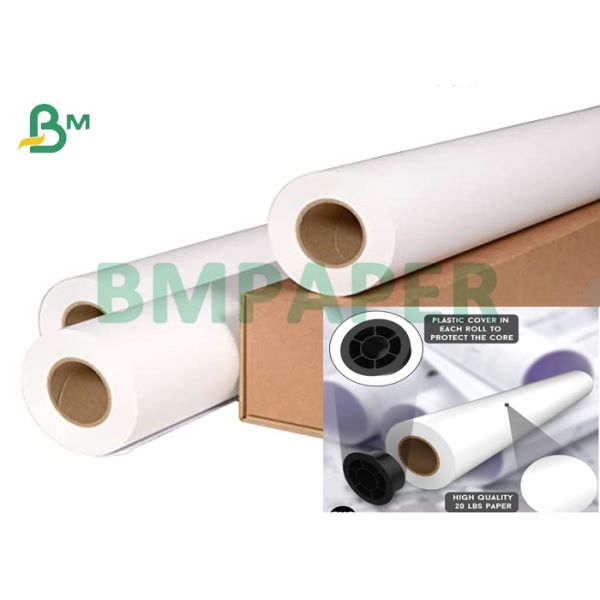 × 36 дюймов 150 футов прокладчика 20# CAD печатая высокосортную бумагу с ядром 3 дюймов
