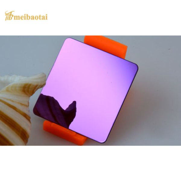 Mirror Finish PVD Blue Coated Coloured Stainless Steel Sheet 0.65mm Thickness for Decorative Use